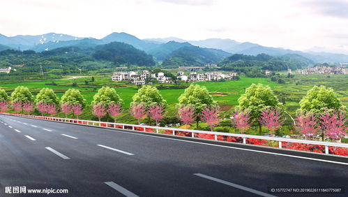 公路绿化效果图与桥梁设计的融合之美